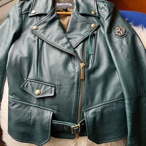 Beautiful green leather cavalli